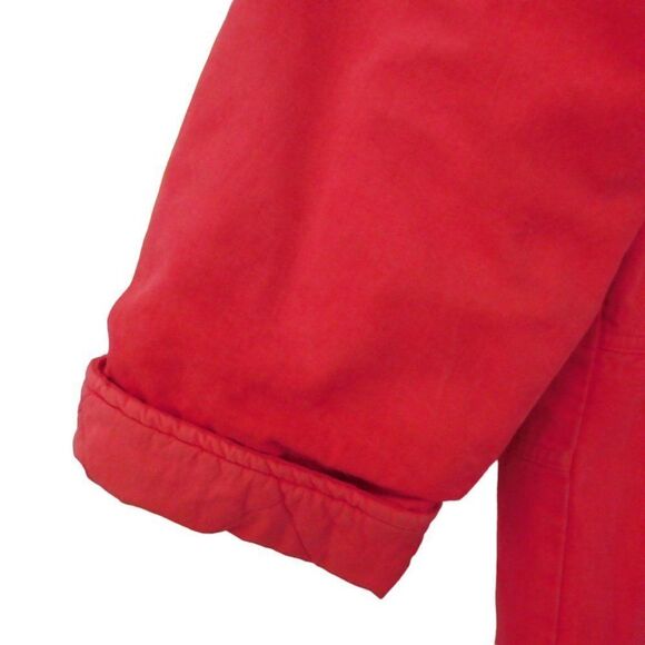 Vintage Long Canvas Cotton Barn Coat Field Chore Lined Insulated Pink Sz Small - Picture 3 of 10